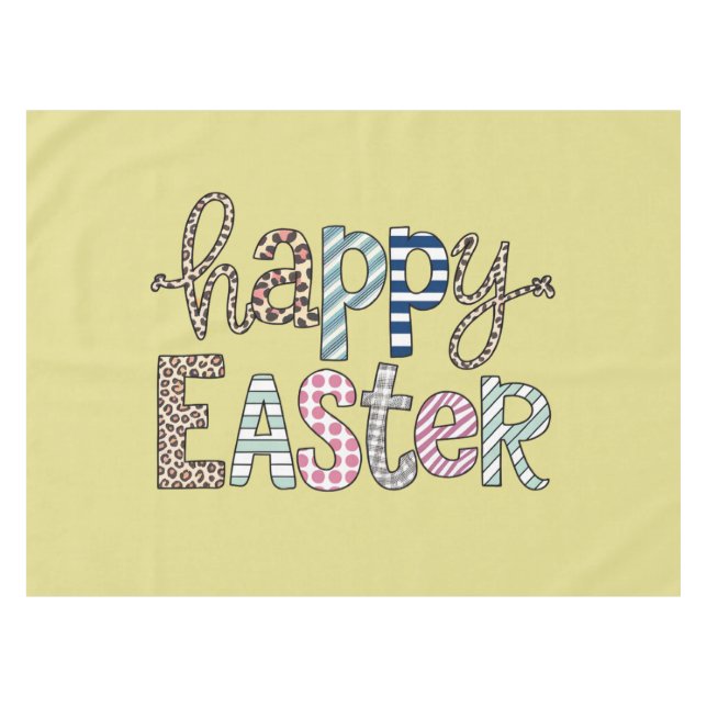 Mantel Feliz Leopardo de primavera del conejo floral de P (Frente (Horizontal))