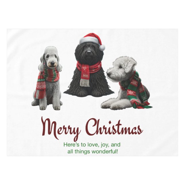 Mantel Feliz Navidad a los perros (Frente (Horizontal))