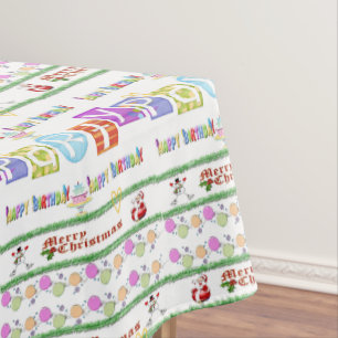 Mantel Feliz Navidad Feliz Cumpleaños Tablecloth