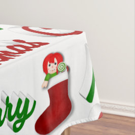 Mantel Feliz navidad Guión rojo verde