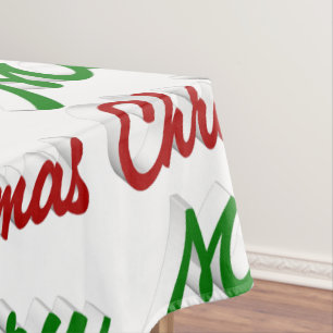 Mantel Feliz Navidad, guión rojo y verde