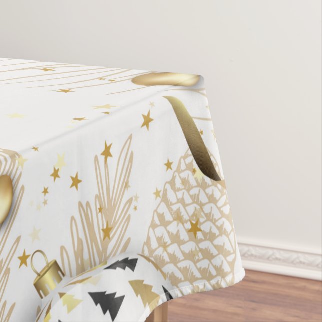 Mantel Feliz Navidad, ornamentos y estrellas (In Situ)