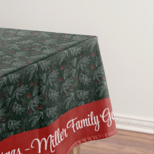 Mantel Feliz Navidad Personaliza el nombre de la familia 