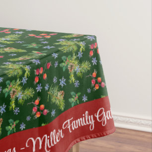 Mantel Feliz Navidad Personaliza el nombre de la familia 