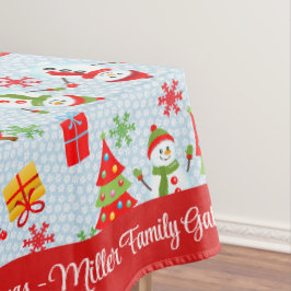 Mantel Feliz Navidad Personaliza el nombre de la familia 