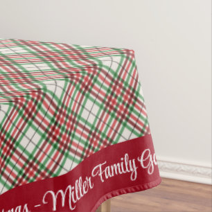 Mantel Feliz Navidad Personaliza el nombre de la familia 