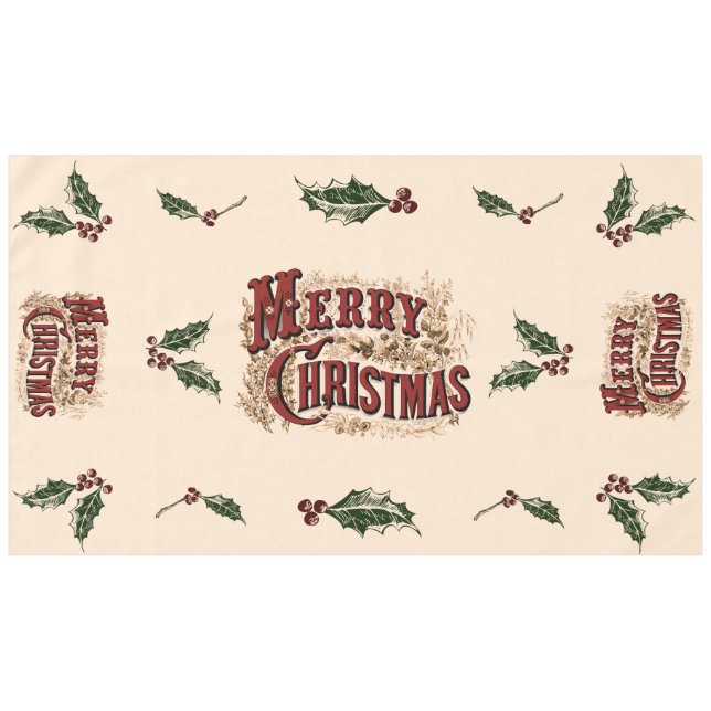 Mantel Feliz Navidad Rústica 1876 (Frente (Horizontal))