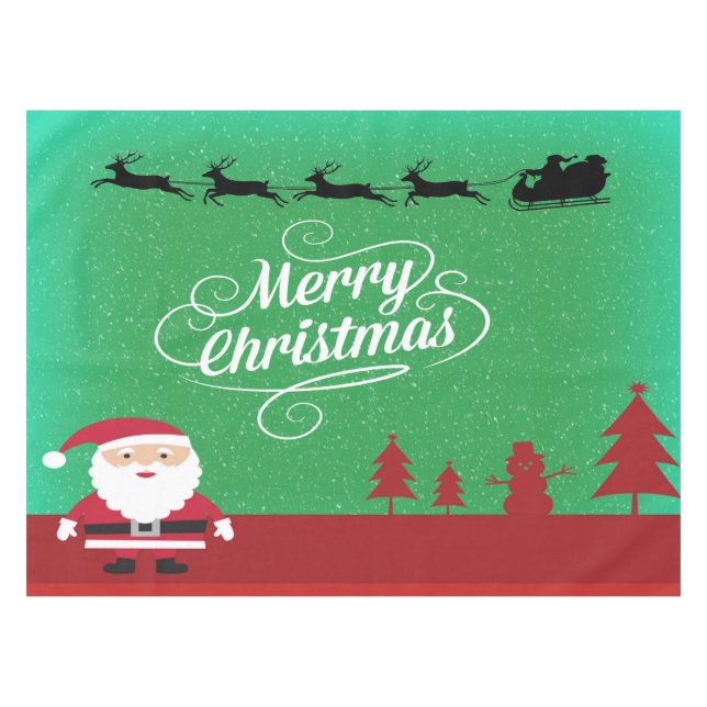 Mantel Feliz Navidad Santa Rina Panorama Rojo (Frente (Horizontal))