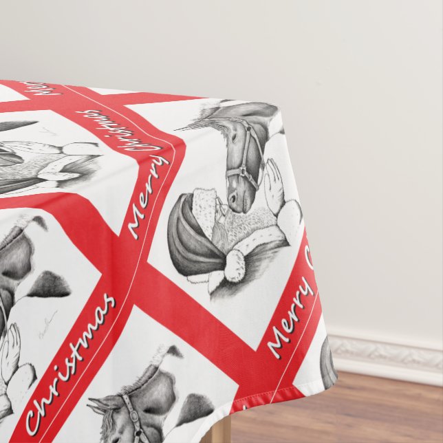 Mantel Feliz Navidad, Santa y Caballo (In Situ)