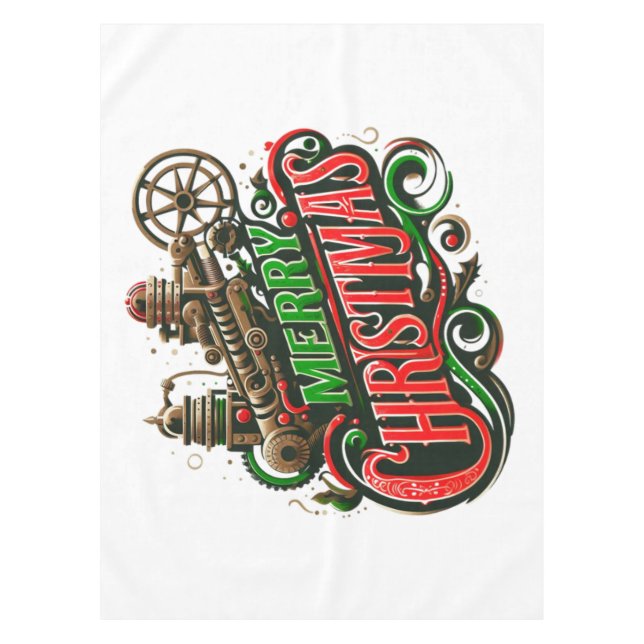 Mantel Feliz Navidad steampunk (Anverso)