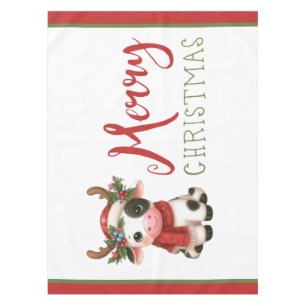 Mantel Feliz Navidad vaquita linda 
