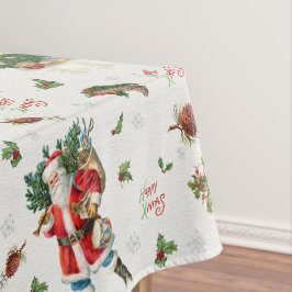 Mantel Feliz Navidad Vintage Santa