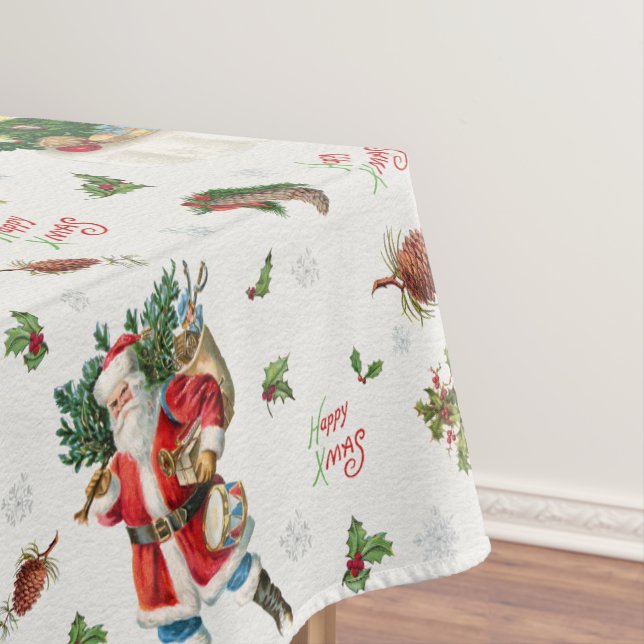 Mantel Feliz Navidad Vintage Santa (In Situ)