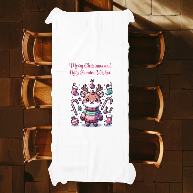 Mantel Feliz Navidad y deliciosos dulces desearían renos (Subido por el creador)