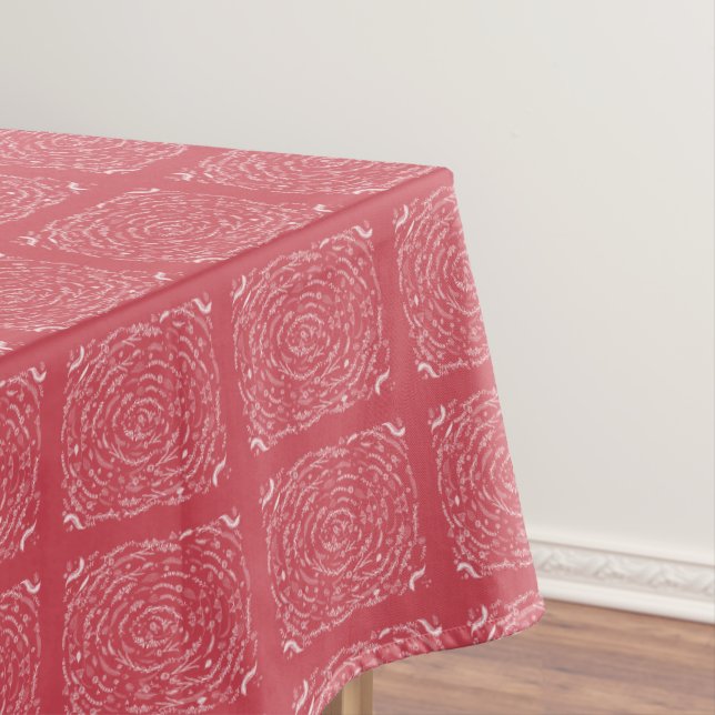 Mantel Fern Feather y Garland Swirl Cotton Tablecloth (In Situ)