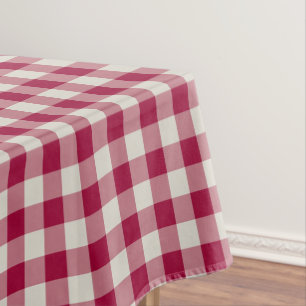 Mantel Festividad Cranberry Red Gingham Plaid Rustic Holi