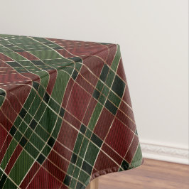 Mantel Festividad de los Navidades Green Plaid de Borgoña