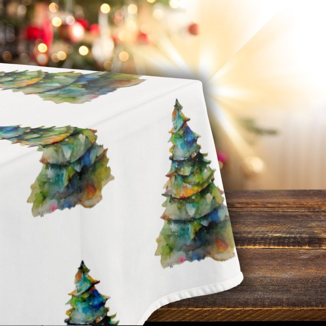 Mantel Festividad del patrón de acuarela del árbol de Nav (Subido por el creador)