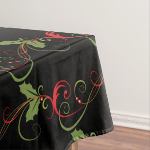 Mantel Festividad Holly y Swirls