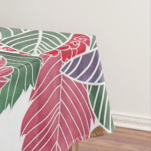 Mantel Festividad vacaciones Rojo Verde Rosa Otoño Holly