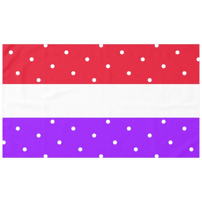 Mantel Festividades Dots Vivid Purple White Stripes (Frente (Horizontal))