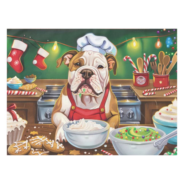 Mantel Festividades en Bulldog americano: Navidades festi (Frente (Horizontal))