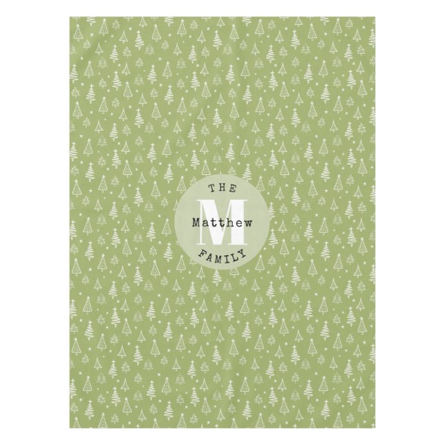 Mantel Fiesta de árbol de Navidad clásico verde (Anverso)