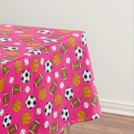 Mantel Fiesta de cumpleaños de deportes rosados