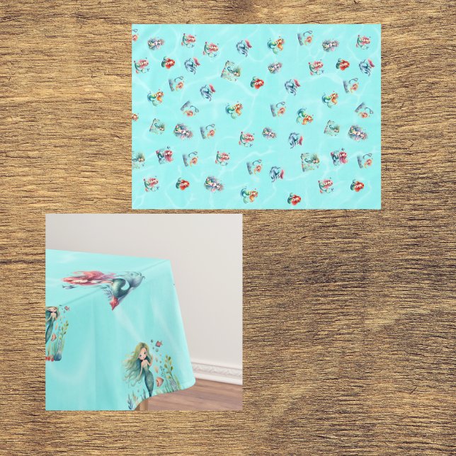 Mantel Fiesta de cumpleaños de niños con temas de Sirenas (Subido por el creador)