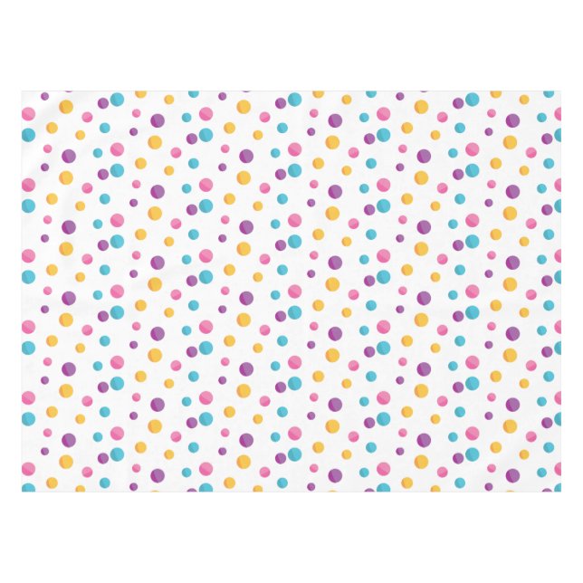 Mantel Fiesta de cumpleaños de Rainbow Confetti Polka (Frente (Horizontal))