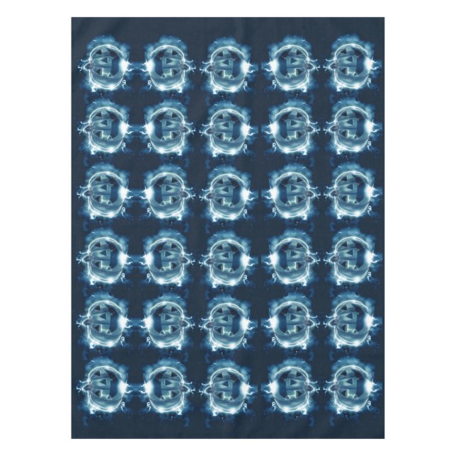 Mantel Fiesta de Halloween Maldad Calabaza Azul Horror (Anverso)