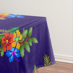 Mantel Fiesta de Navidad Hawaiana Luau Morada