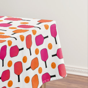 Mantel Fiesta de pelota de pádel rosa y Naranja