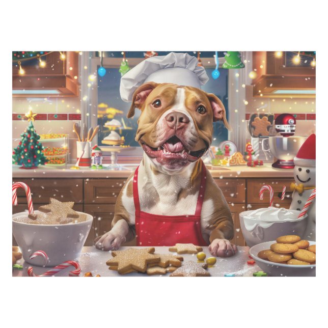 Mantel Fiesta de Pit Bull: Navidades festivos (Frente (Horizontal))