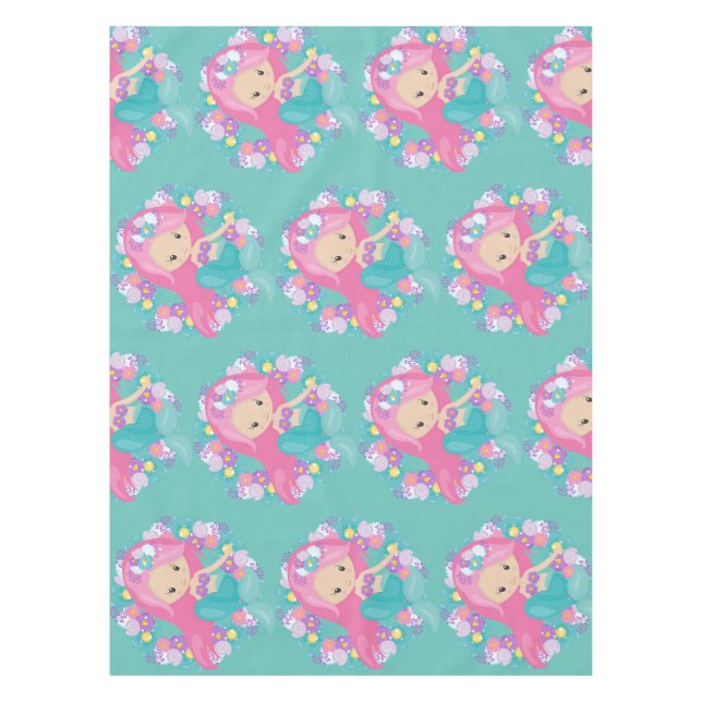 Mantel Fiesta de sirena azul (Anverso)