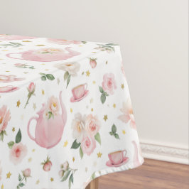 Mantel Fiesta de té rosado Baby Shower Tablecloth