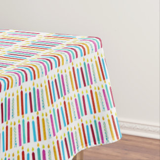 Mantel Fiesta de Velas Vintage Coloridas de Cumpleaños