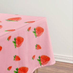 Mantel Fiesta rosa del patrón de fresa roja