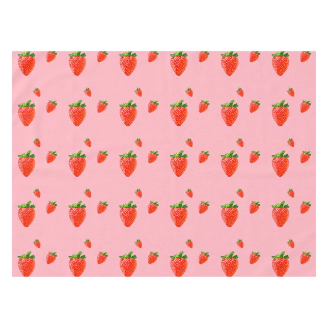 Mantel Fiesta rosa del patrón de fresa roja (Frente (Horizontal))