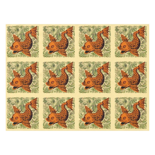 Mantel Fish Antiguo Tile Antiguo arte (Frente (Horizontal))