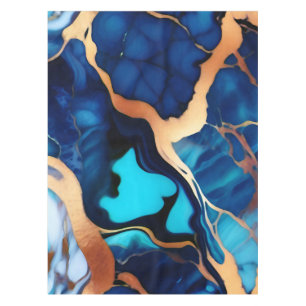 Mantel Flamante dorado azul trenzado