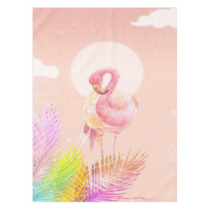 Mantel Flamingo Lovers Pájaro de Flamingo con hojas