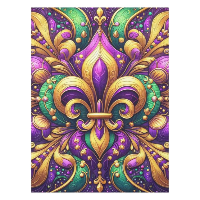 Mantel fleur de lis mardi gras (Anverso)