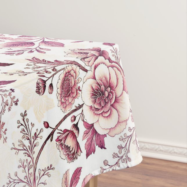 Mantel fleurs roses et rouge foncé (In Situ)