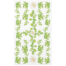 Mantel Flor blanca y jardín de hojas verdes