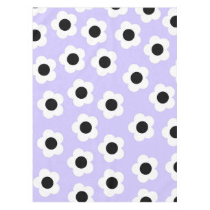 Mantel Flor blanca y negra con fondo azul