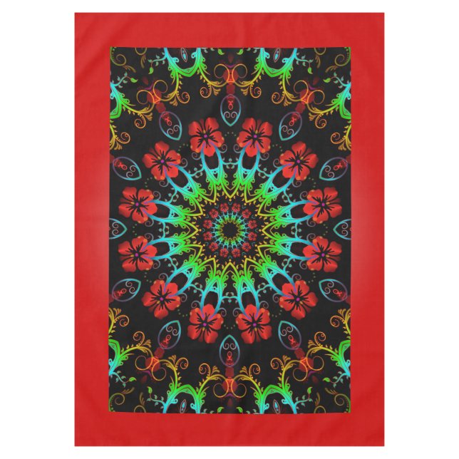 Mantel Flor caleidoscópica Hibiscus II + tu idea (Anverso)