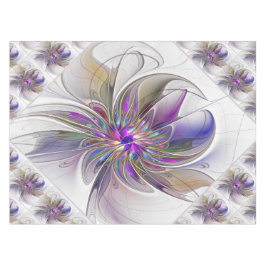Mantel Flor de arte fractal enérgica y colorida