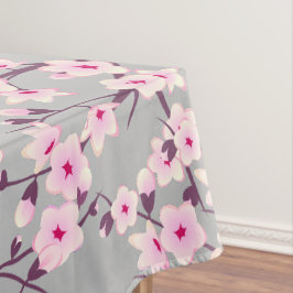 Mantel Flor de Cerezo Rosa Gris Floral