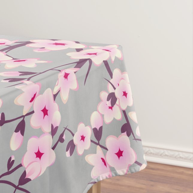 Mantel Flor de Cerezo Rosa Gris Floral (In Situ)